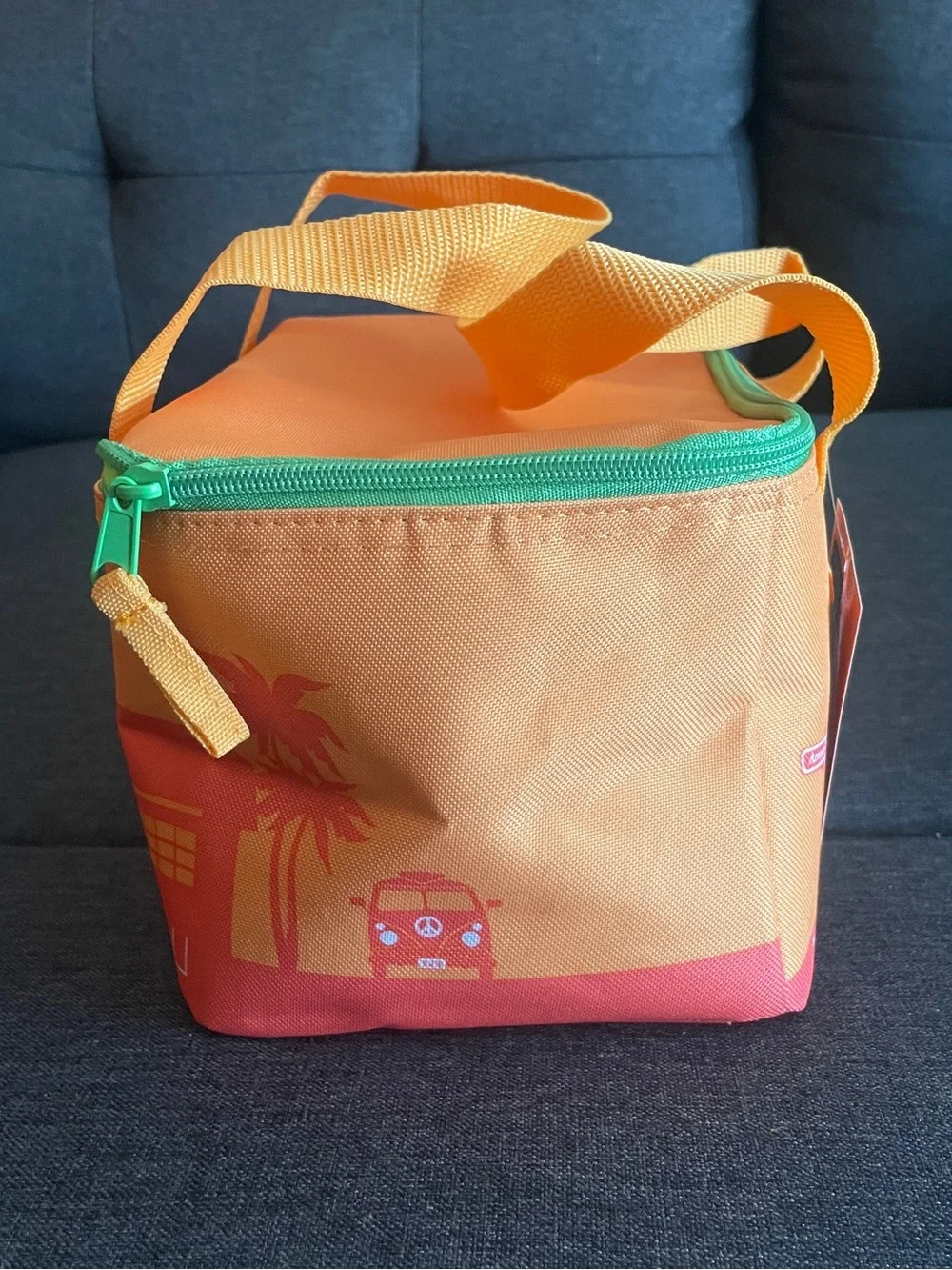 NWT Trader Joe's Mini Insulated Bag in orange and green color